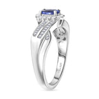 D'Joy Tanzanite & White Diamond Ring in Rhodium Overlay Sterling Silver 0.76 Ct._8310444_3