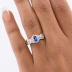 D'Joy Tanzanite & White Diamond Ring in Rhodium Overlay Sterling Silver 0.76 Ct._8310446_2