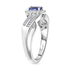 D'Joy Tanzanite & White Diamond Ring in Rhodium Overlay Sterling Silver 0.76 Ct._8310446_3
