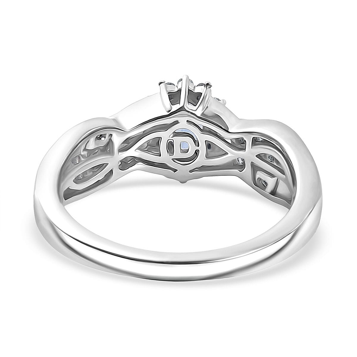 D'Joy Tanzanite &amp; White Diamond Ring in Rhodium Overlay Sterling Silver 0.76 Ct. V32524830 5