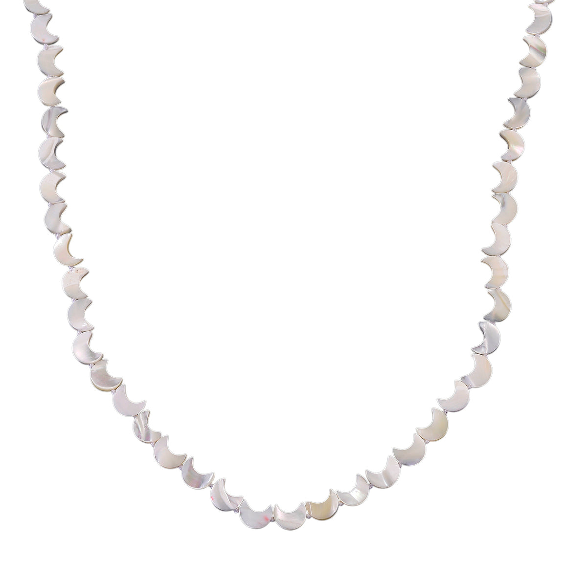 D'Joy White Mother Of Pearl Beads Necklace in Rhodium OverlaySterling Silver  80.000  Ct. V32527630 0