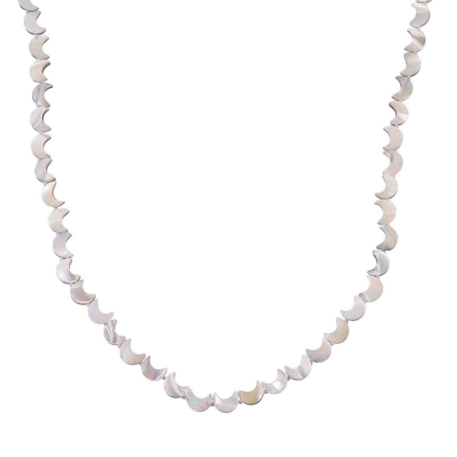 D'Joy White Mother Of Pearl Beads Necklace in Rhodium OverlaySterling Silver  80.000  Ct. V32527630 0