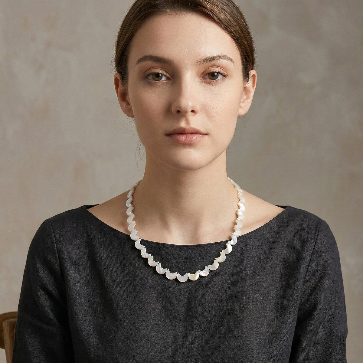 D'Joy White Mother Of Pearl Beads Necklace in Rhodium OverlaySterling Silver  80.000  Ct. V32527630 1