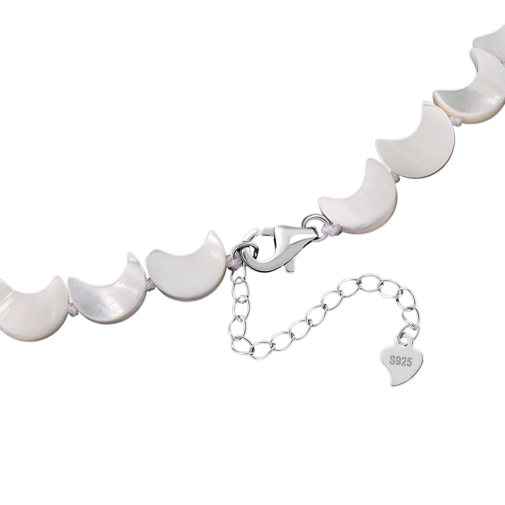 D'Joy White Mother Of Pearl Beads Necklace in Rhodium OverlaySterling Silver  80.000  Ct._8310695_4