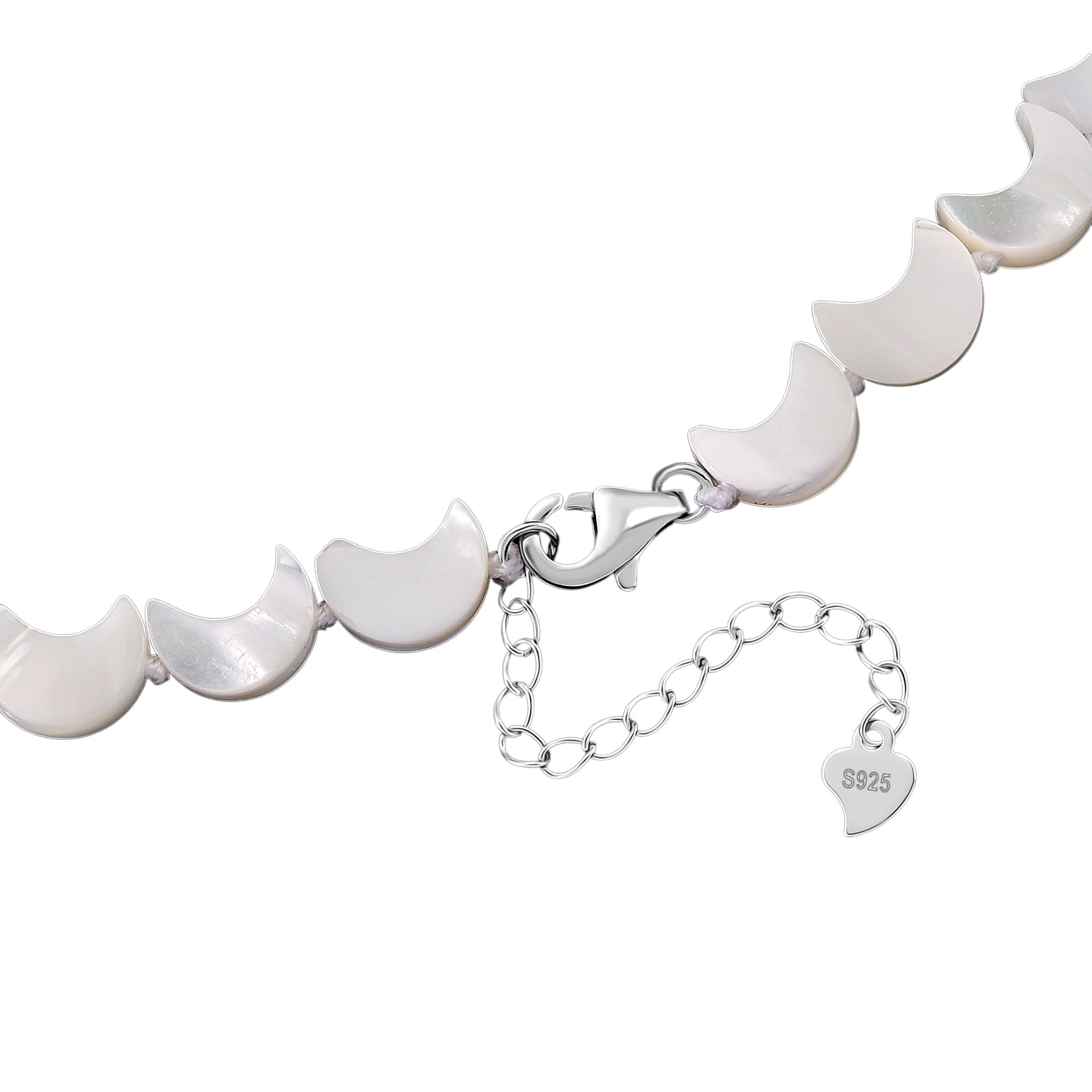 D'Joy White Mother Of Pearl Beads Necklace in Rhodium OverlaySterling Silver  80.000  Ct. V32527630 4