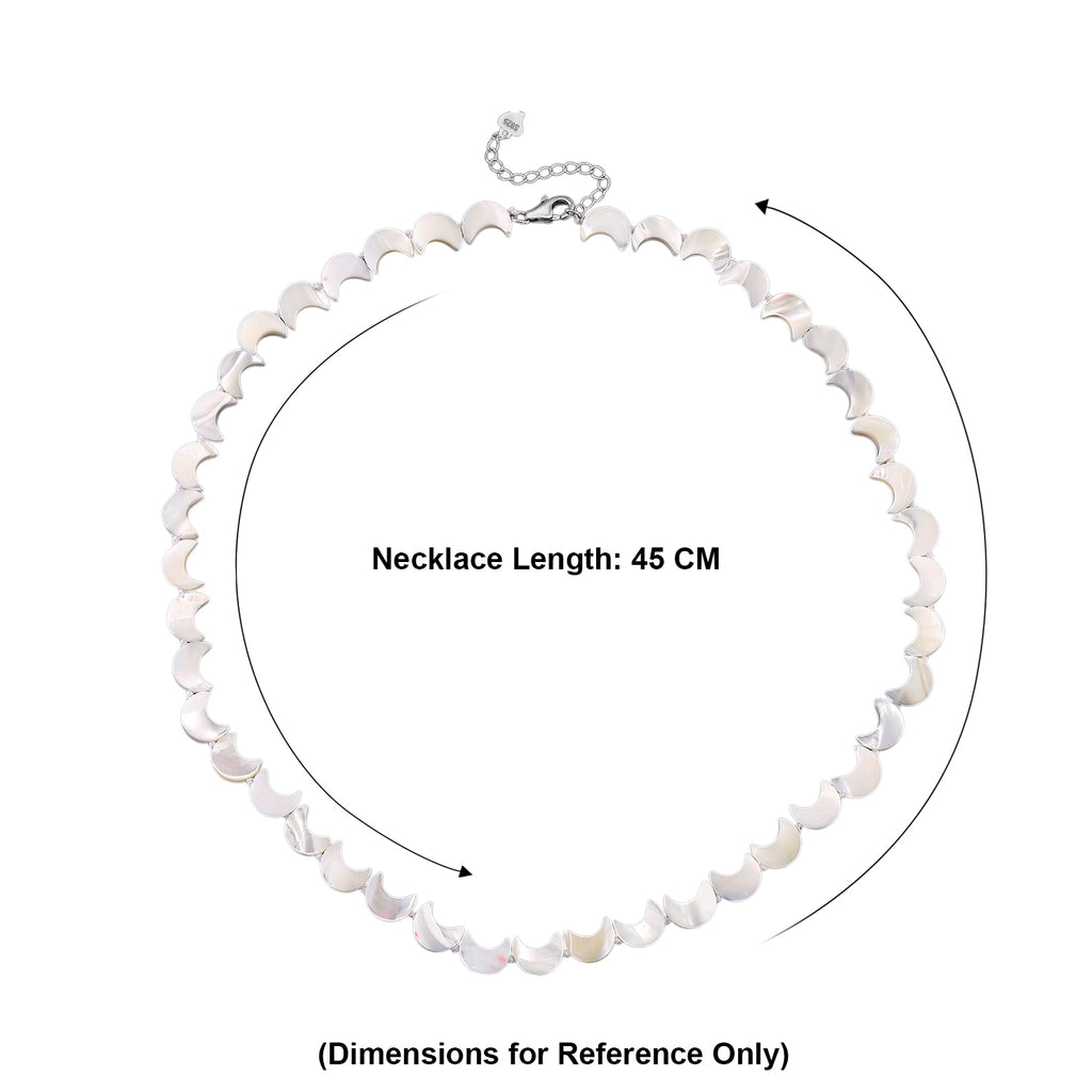 D'Joy White Mother Of Pearl Beads Necklace in Rhodium OverlaySterling Silver  80.000  Ct._8310695_5