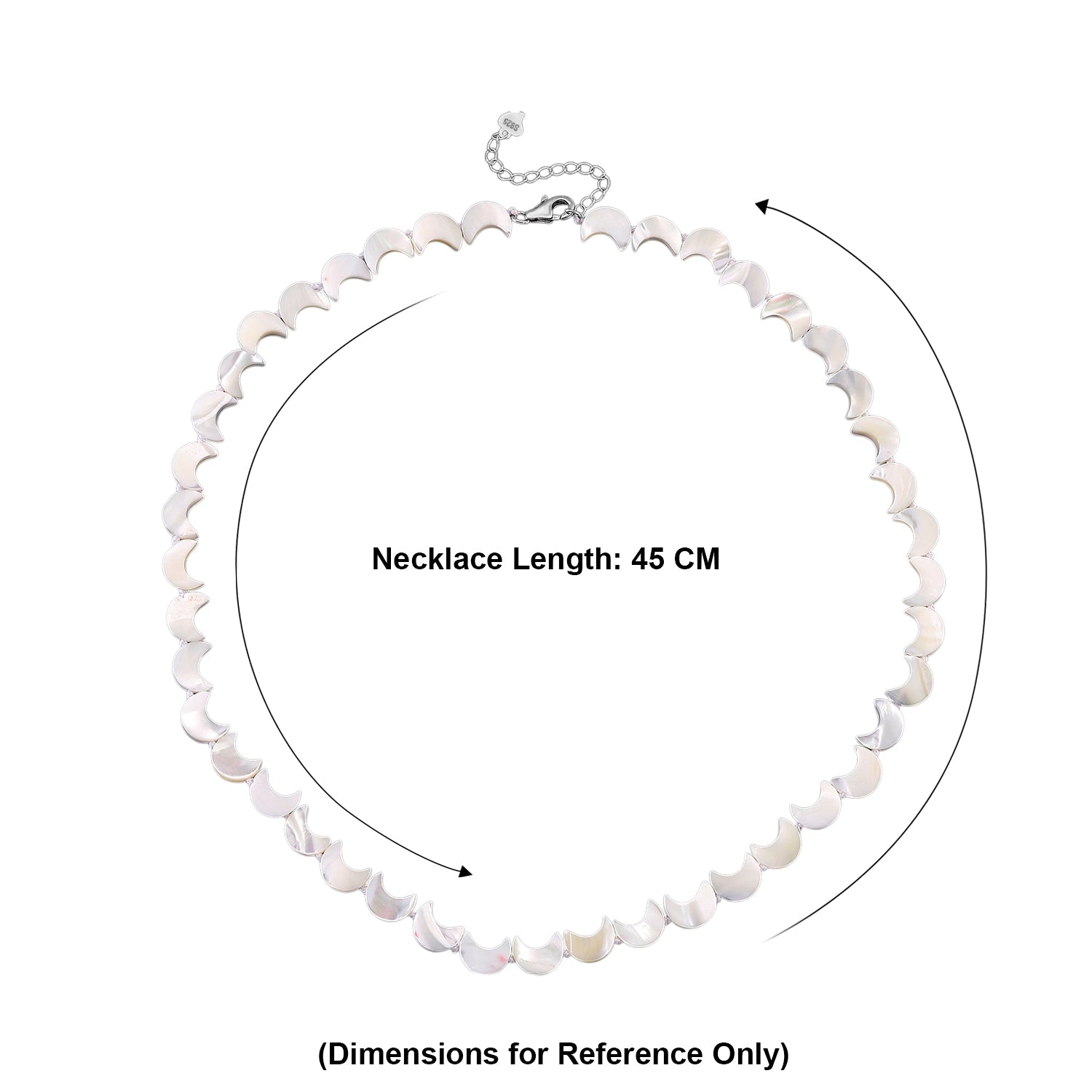 D'Joy White Mother Of Pearl Beads Necklace in Rhodium OverlaySterling Silver  80.000  Ct. V32527630 5