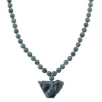 Natural Type A Jadeite Beaded Dragon Necklace (Size 20) in Rhodium Overlay Sterling Silver 550.00 Ct._8311168
