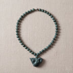 Natural Type A Jadeite Beaded Dragon Necklace (Size 20) in Rhodium Overlay Sterling Silver 550.00 Ct._8311168_1