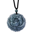 Natural Olmec Jade Flower Necklace (Size - 28) with Adjustable Cotton Thread 150.00 Ct._8311244