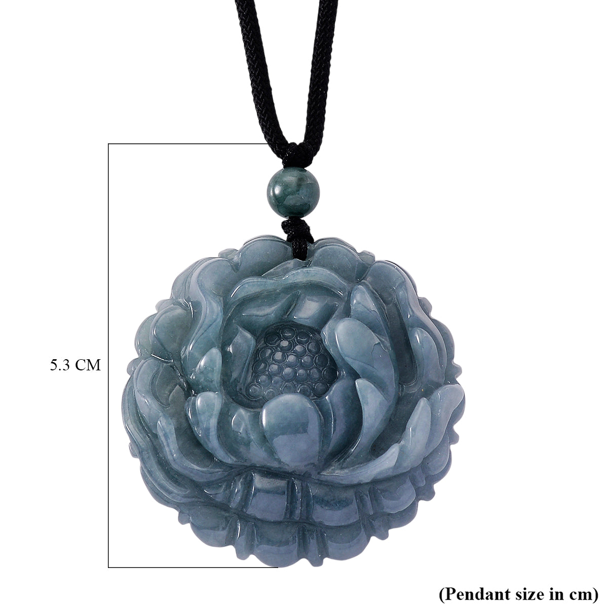 Natural Olmec Jade Flower Necklace (Size - 28) with Adjustable Cotton Thread 150.00 Ct. V32534842 7