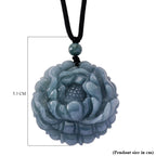 Natural Olmec Jade Flower Necklace (Size - 28) with Adjustable Cotton Thread 150.00 Ct._8311244_6