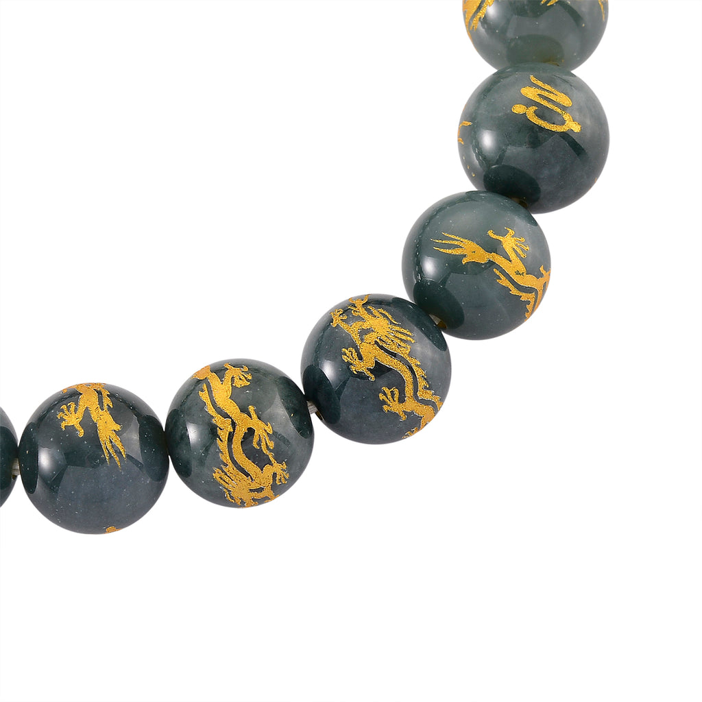 20th Anniversary Special -  Natural Type A Jadeite Jade Dragon Engraved Bracelet 250.00 Ct._8311303_3