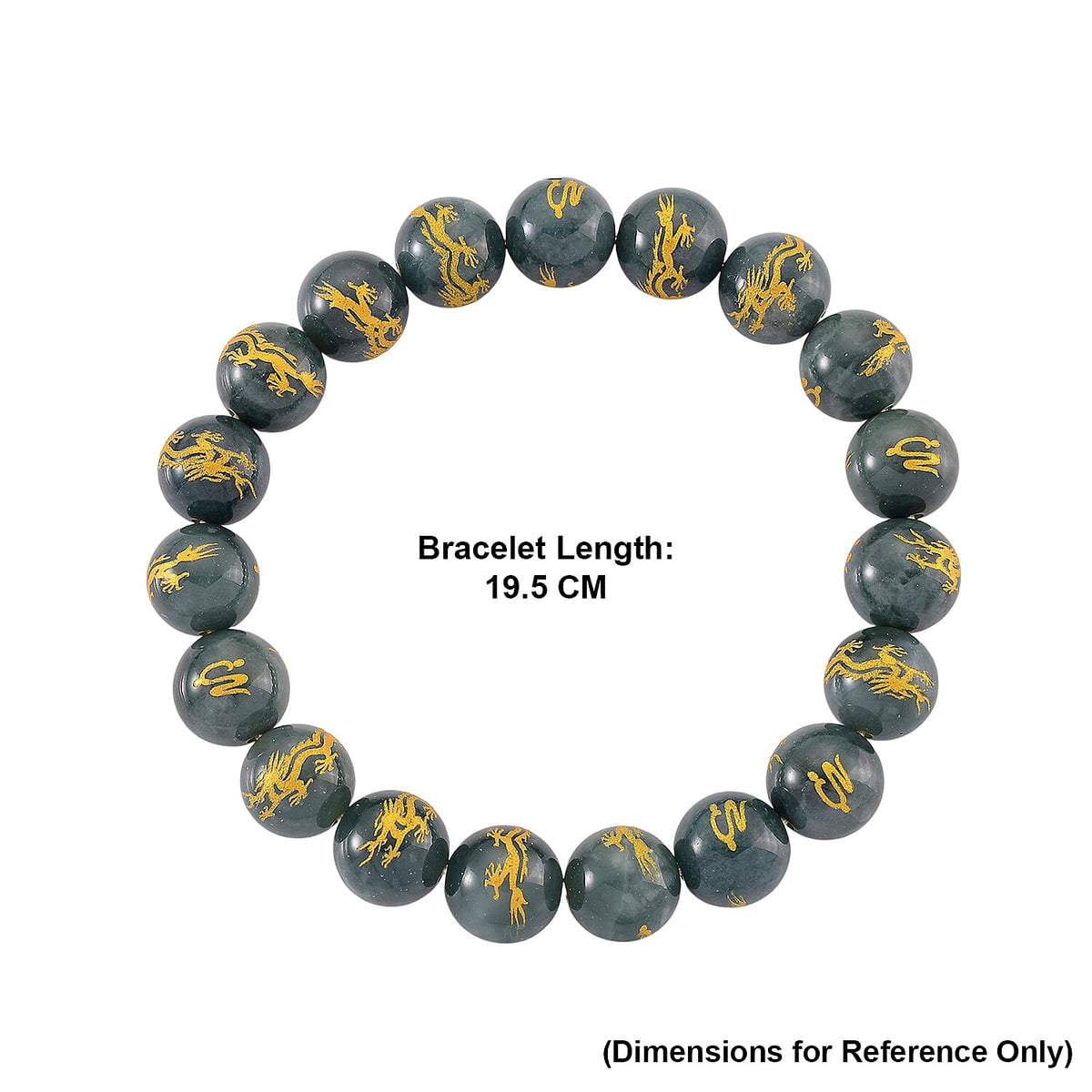 20th Anniversary Special -  Natural Type A Jadeite Jade Dragon Engraved Bracelet 250.00 Ct. 8311303 5