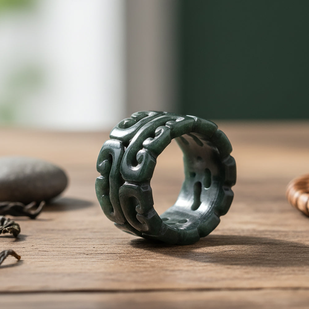 Natural Type A Jadeite Hand Carved Ring 30.00 Ct._8311450_1