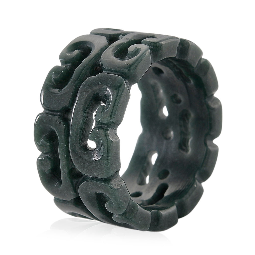 Natural Type A Jadeite Hand Carved Ring 30.00 Ct._8311450_3