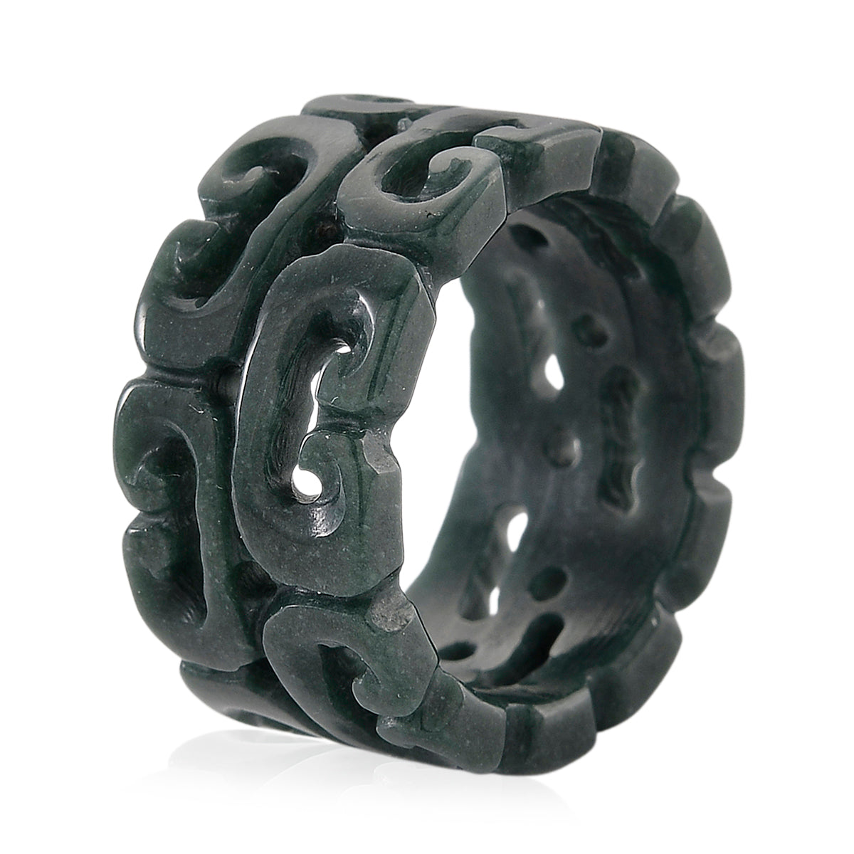 Natural Type A Jadeite Hand Carved Ring 30.00 Ct. V32732875 4