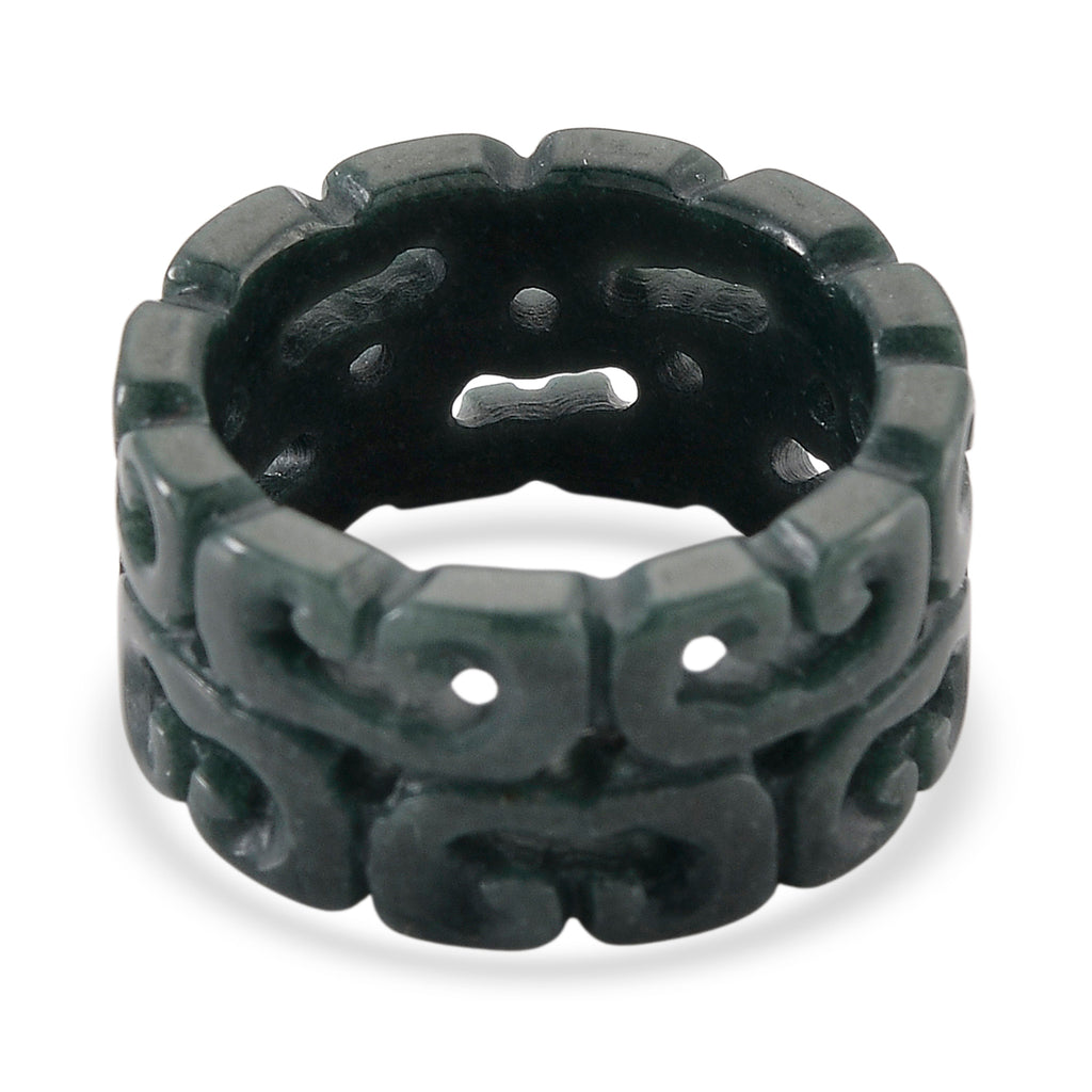 Natural Type A Jadeite Hand Carved Ring 30.00 Ct._8311450_4