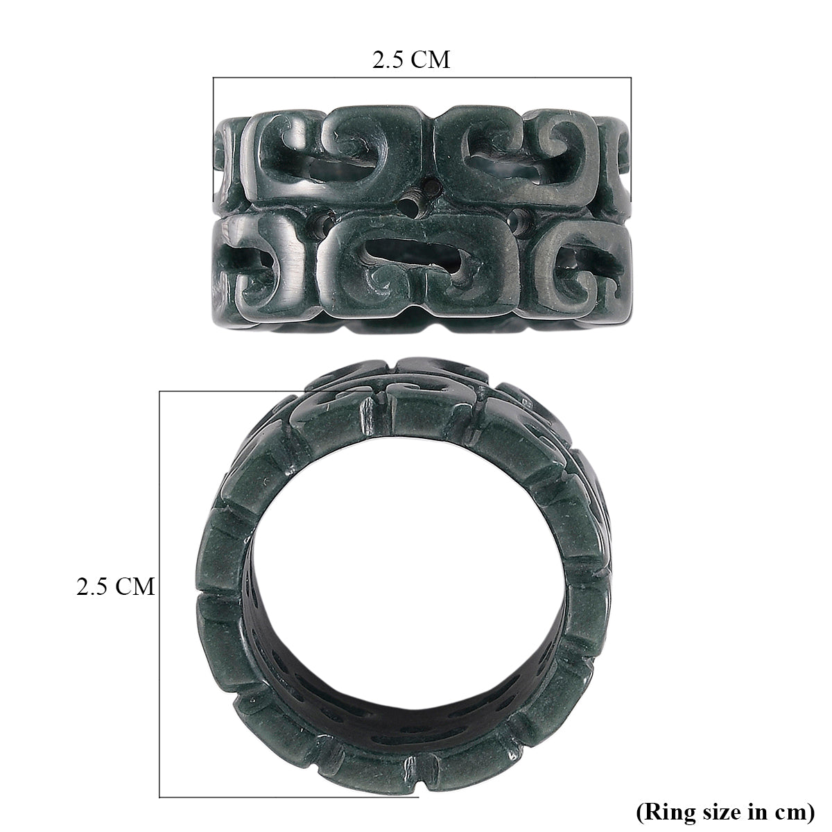 Natural Type A Jadeite Hand Carved Ring 30.00 Ct. V32732875 6