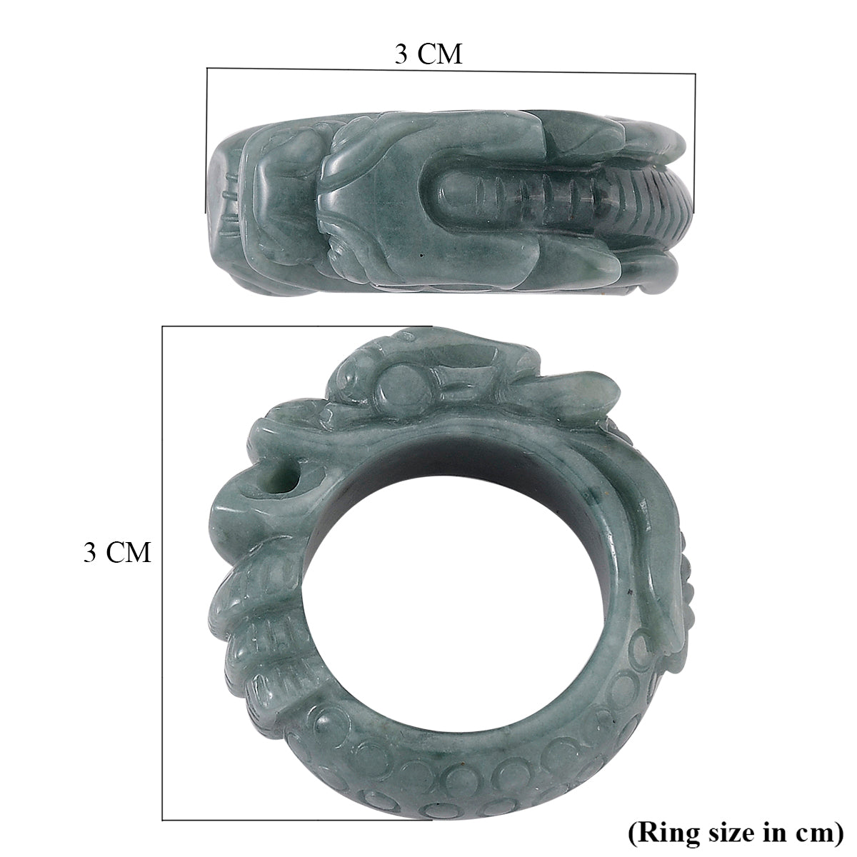 Natural Type A Jadeite Dragon Ring 45.00 Ct. V32492021 6