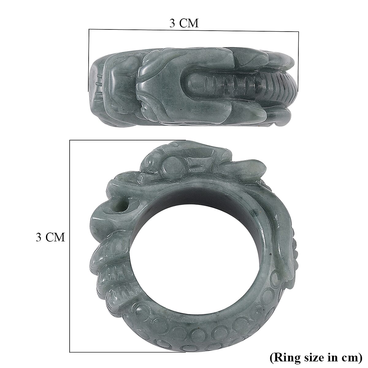 Natural Type A Jadeite Dragon Ring 45.00 Ct. V32491921 6
