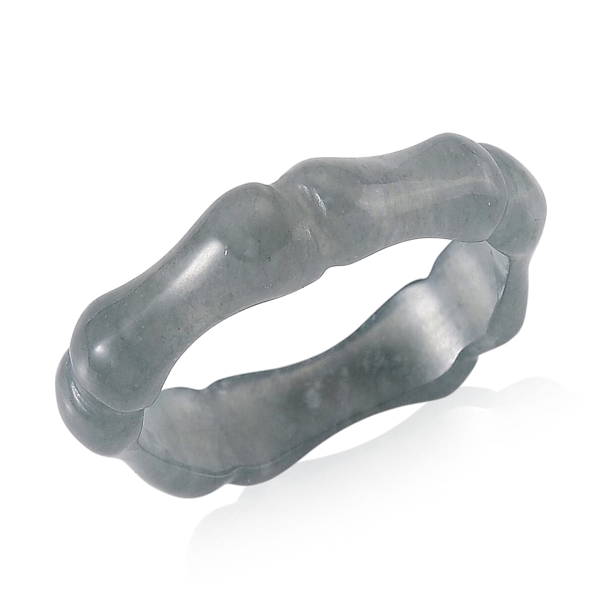 Natural Type A Jadeite Carved Bamboo Band Ring 10.00 Ct. V32515348 0