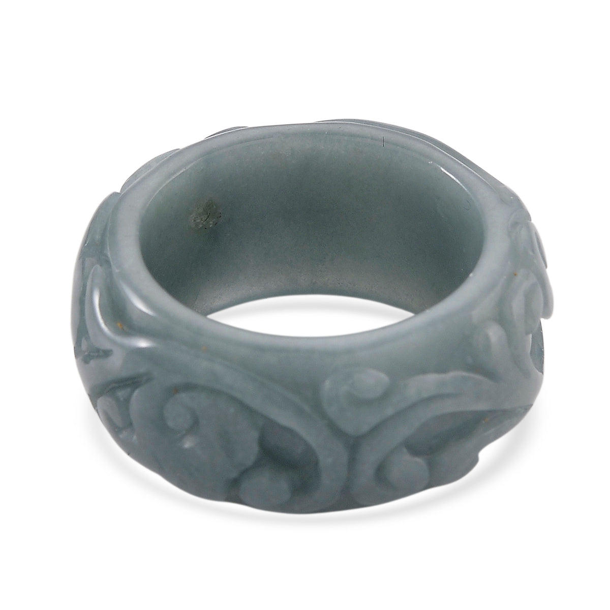 Natural Type A Jadeite Flower Carved Band Ring 50.00 Ct. 8311671 0