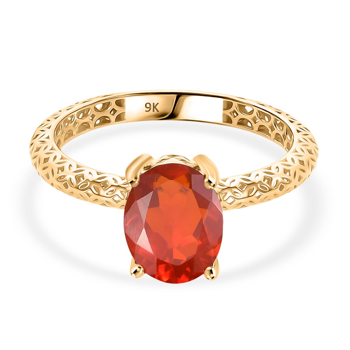 9K Yellow Gold AAAA Salamanca Fire Opal Mirage Ring 1.15 Ct._8311842