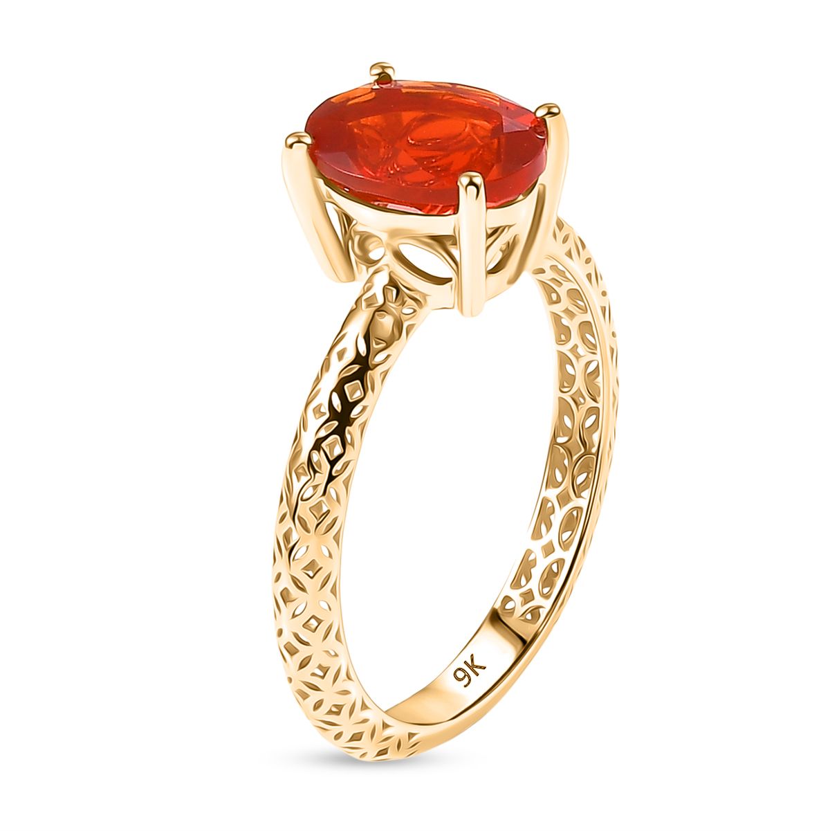 9K Yellow Gold AAAA Salamanca Fire Opal Mirage Ring 1.15 Ct. V32517780 4