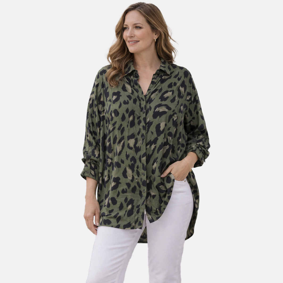 La Marey Relaxed Fit Leopard Print Shirt V32589733 0