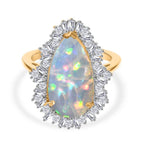D'Joy - AAA Ethiopian Welo Opal & Moissanite Fire Cracker Ring in 18K Vermeil Yellow Gold Plated Sterling Silver 4.75 Ct._8312405