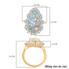 D'Joy - AAA Ethiopian Welo Opal & Moissanite Fire Cracker Ring in 18K Vermeil Yellow Gold Plated Sterling Silver 4.75 Ct._8312405_5