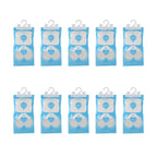 Home Smart 10-Pack Hanging Dehumidifier Bags - 220g Moisture Absorbers for Wardrobes and Cupboards, Fragrance-Free Calcium Chloride Wardrobe Drier - Blue & White