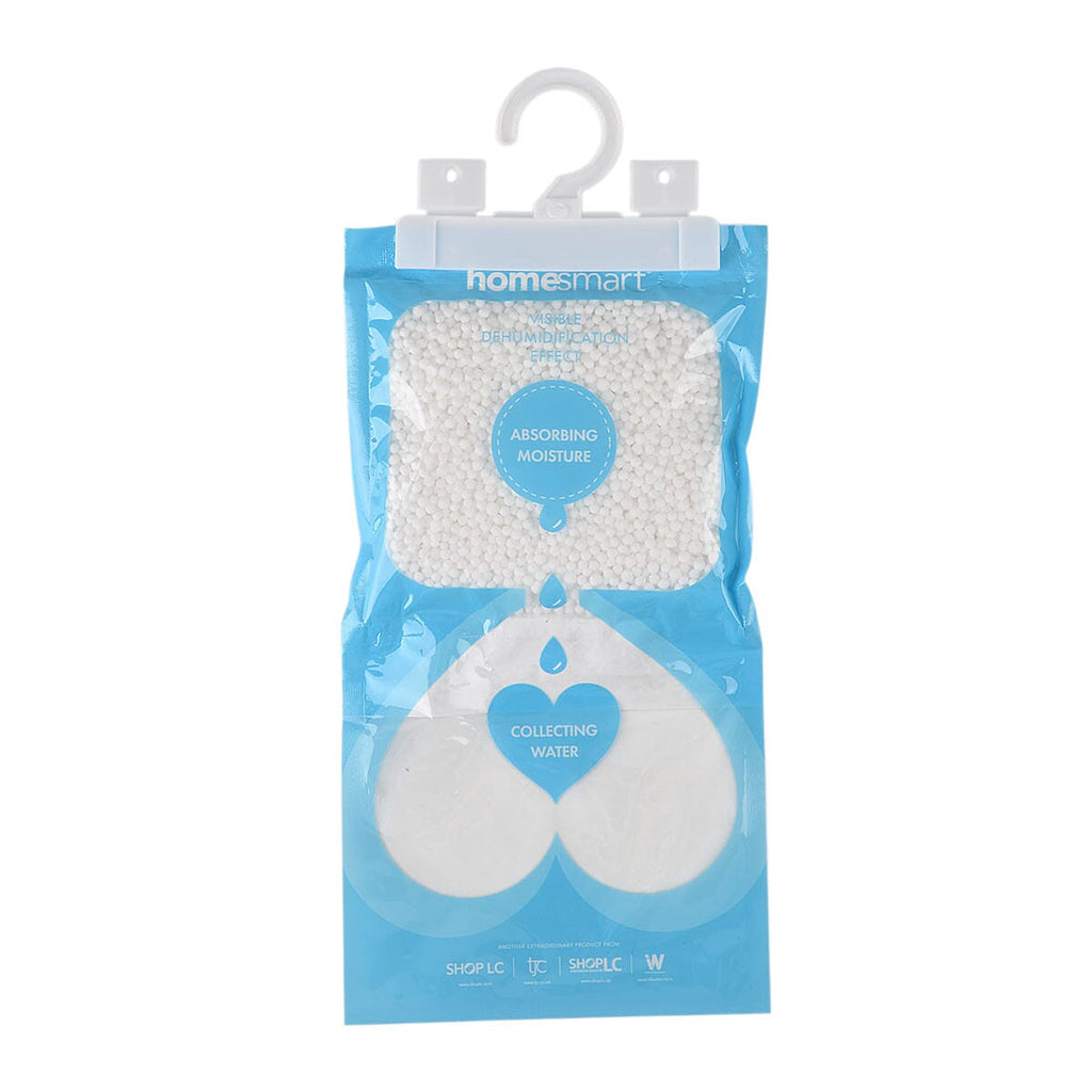 Home Smart 10-Pack Hanging Dehumidifier Bags - 220g Moisture Absorbers for Wardrobes and Cupboards, Fragrance-Free Calcium Chloride Wardrobe Drier - Blue & White