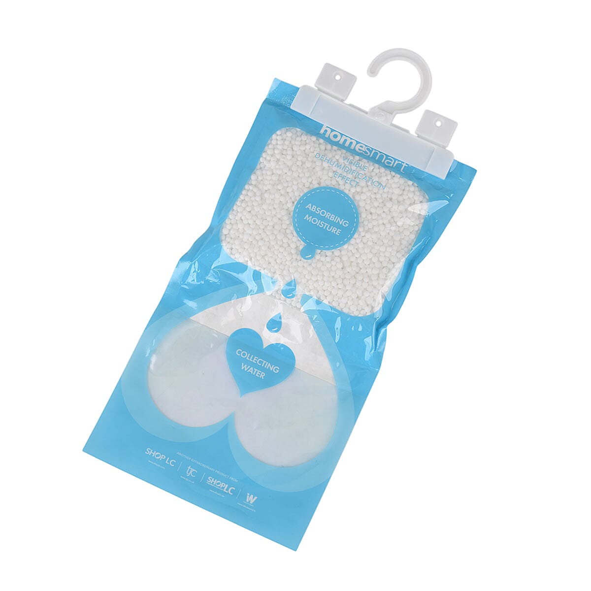 Livmore 10-Pack Hanging Dehumidifier Bags - 220g Moisture Absorbers for Wardrobes and Cupboards, Fragrance-Free Calcium Chloride Wardrobe Drier - Blue &amp; White V32519010 7