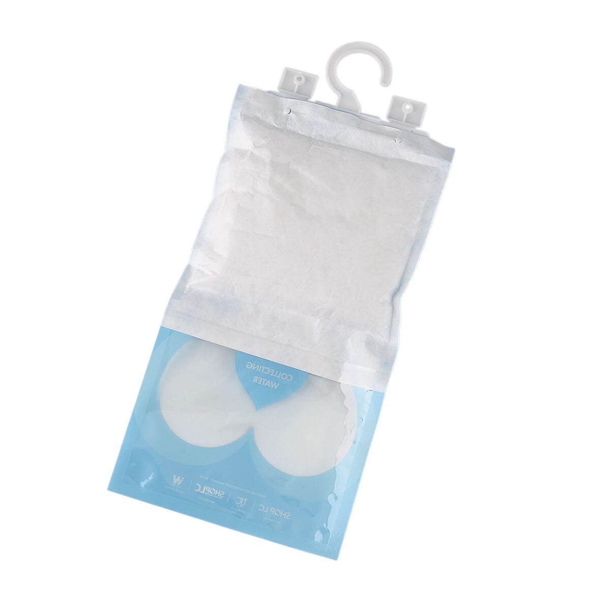 Livmore 10-Pack Hanging Dehumidifier Bags - 220g Moisture Absorbers for Wardrobes and Cupboards, Fragrance-Free Calcium Chloride Wardrobe Drier - Blue &amp; White V32519010 8