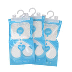 Home Smart 10-Pack Hanging Dehumidifier Bags - 220g Moisture Absorbers for Wardrobes and Cupboards, Fragrance-Free Calcium Chloride Wardrobe Drier - Blue & White