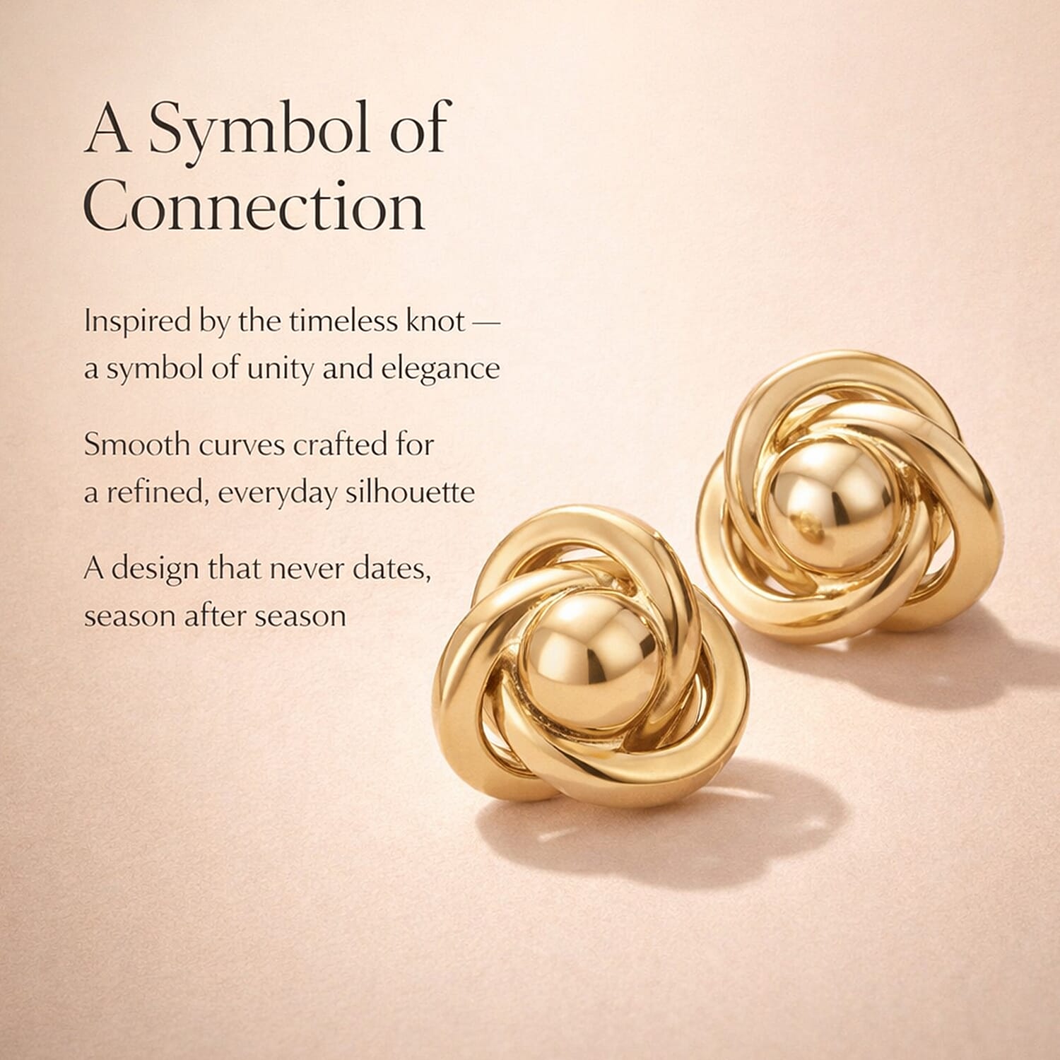 Hatton Garden CloseOut - 9K Yellow Gold Knot Earring with Push Back 8312998 2