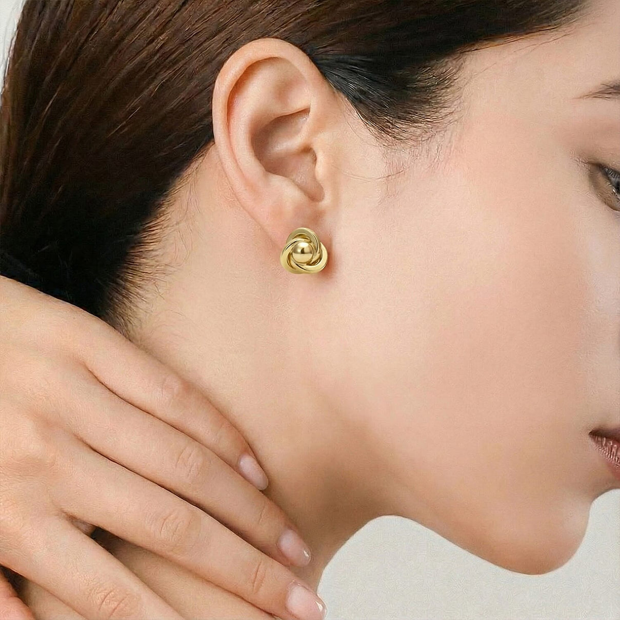 Hatton Garden CloseOut - 9K Yellow Gold Knot Earring with Push Back 8312998 4