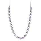 GP - Celestial Dream Collection African Amethyst, Blue Sapphire & White Zircon Multi Row Necklace (Size 20) in Rhodium Overlay Sterling Silver 6.39 Ct, Silver Wt. 27.44 Gms._8313352