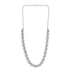 GP - Celestial Dream Collection African Amethyst, Blue Sapphire & White Zircon Multi Row Necklace (Size 20) in Rhodium Overlay Sterling Silver 6.39 Ct, Silver Wt. 27.44 Gms._8313352_3