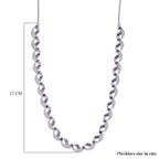 GP - Celestial Dream Collection African Amethyst, Blue Sapphire & White Zircon Multi Row Necklace (Size 20) in Rhodium Overlay Sterling Silver 6.39 Ct, Silver Wt. 27.44 Gms._8313352_6
