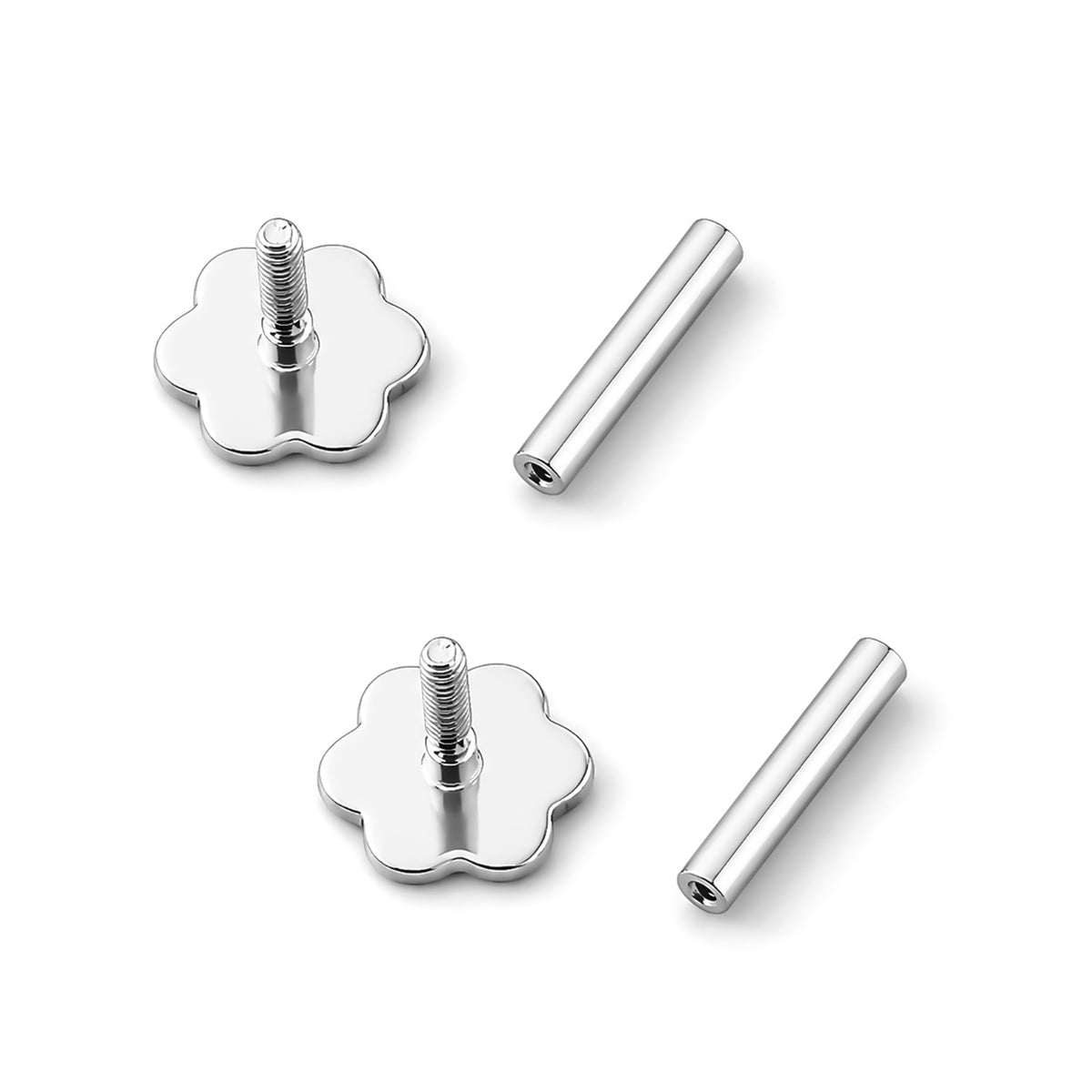 Sterling Silver Flower Screw Back 8313353 4