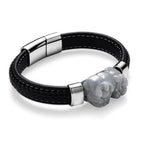 Natural Type A White Jadeite with Pixiu Carving Leather Bracelet (Size 7.5) 125.00 Ct._8313577_3