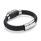 Natural Type A White Jadeite with Pixiu Carving Leather Bracelet (Size 7.5) 125.00 Ct._8313577_4