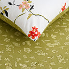 LIVMORE Set of 4 Floral Print Reversible Duvet Cover Set (Double) - White_8313701_3
