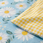 LIVMORE Set of 4 Floral Print Reversible Duvet Cover Set (Double) - Blue_8313705_2