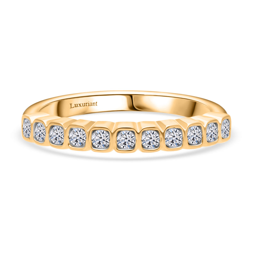 Luxuriant Lab Grown Diamond (SI/GH) Ring in 18K Vermeil Yellow Gold Plated Sterling Silver 0.50 Ct._8313788