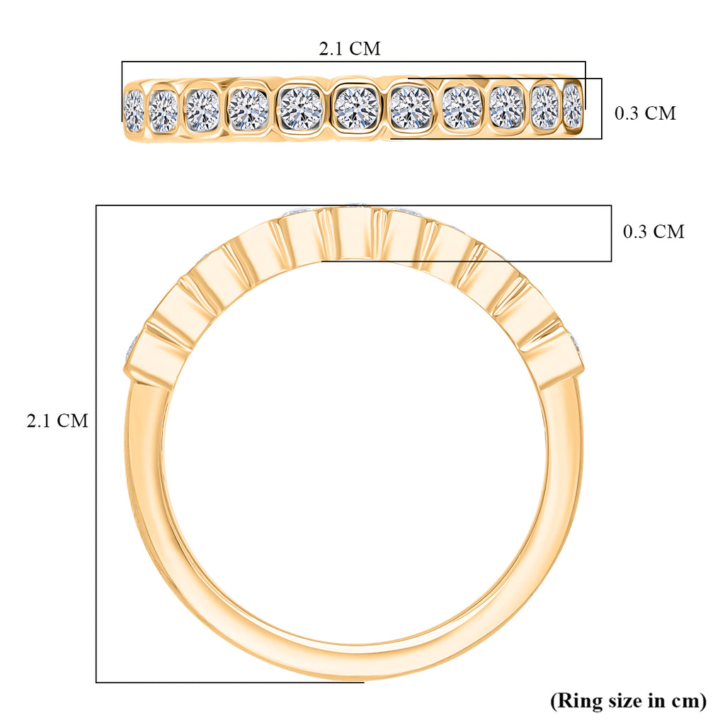 Luxuriant Lab Grown Diamond (SI/GH) Ring in 18K Vermeil Yellow Gold Plated Sterling Silver 0.50 Ct._8313788_5