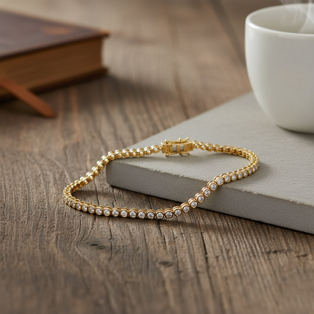 Luxuriant  2 Ct. Lab Grown Diamond SI/GH Tennis Bracelet (Size 7.50) in 18K Vermeil Yellow Gold Plated Sterling Silver 8313800 2